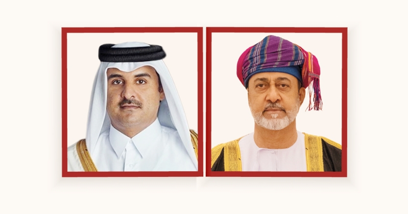 سلطان عمان وأمير قطر يؤكدان ضرورة تكاتف الجهود لحماية الملاحة البحرية وإنهاء الصراع بالمنطقة