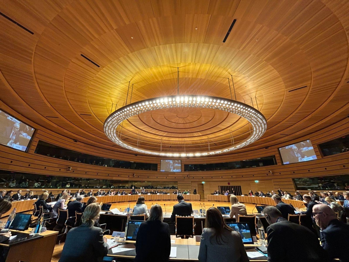 سلام متحدثاً أمام مجلس الشؤون الخارجية للاتحاد الأوروبي في لوكسمبورغ 