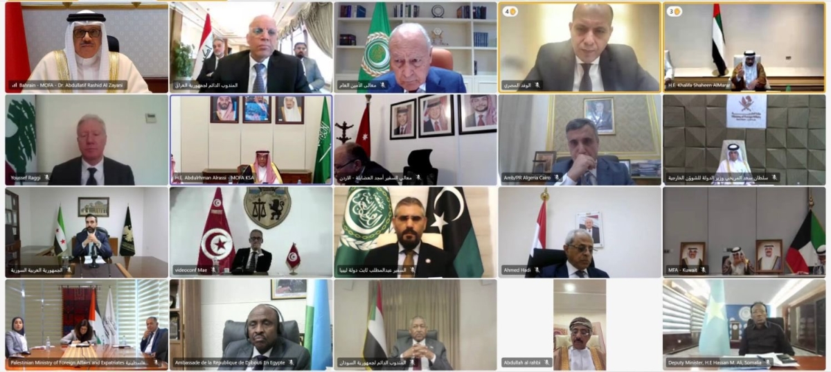 من اجتماع الوزراء العرب عبر «الفيديو كونفرانس»