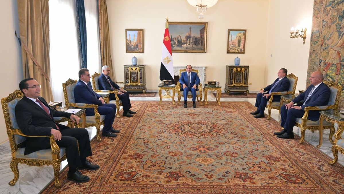 السيسي مُستقبلاً سيدي ولد التاه في القاهرة