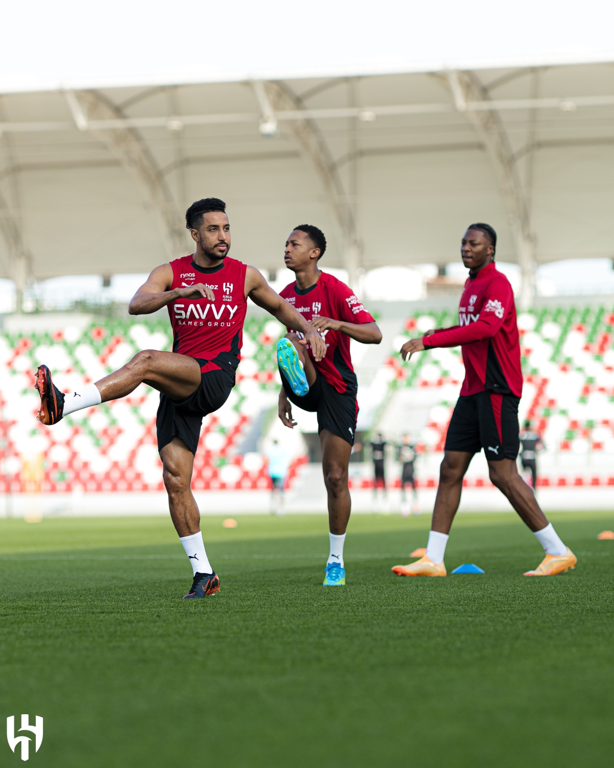 نجوم الهلال خلال التدريب الأخير