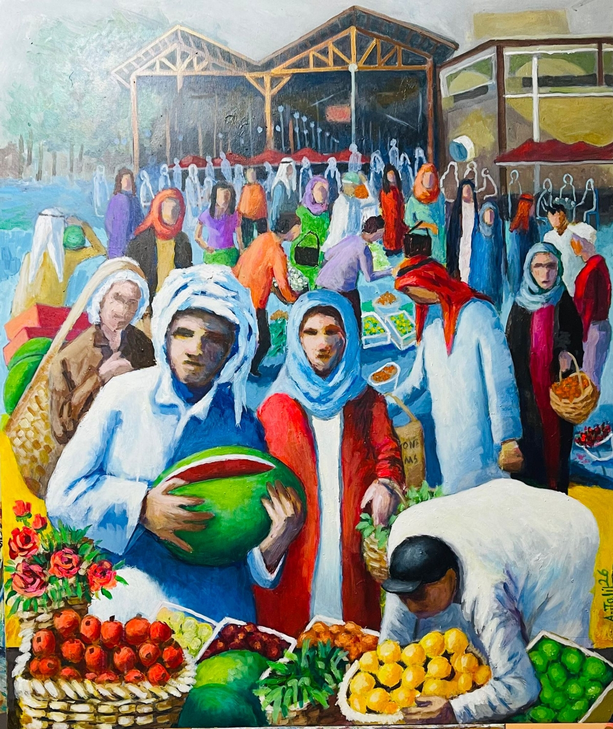 لوحة للفنان عبدالجليل الشريفي