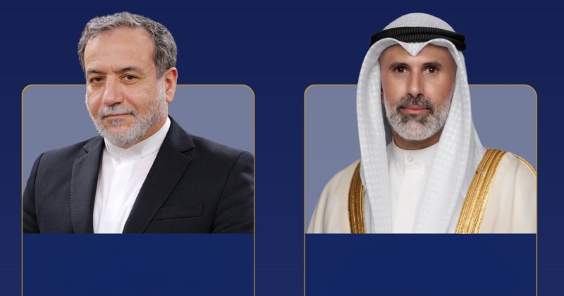 وزير الخارجية يتلقى اتصالاً من نظيره الإيراني. الجابر: ضرورة الالتزام بمبادئ حسن الجوار واحترام سيادة الدول وعدم التدخل في شؤونها الداخلية. الامتناع عن استخدام القوة أو التهديد بها وتسوية الخلافات والنزاعات بالوسائل السلمية والتوقف عن دعم الوكلاء 