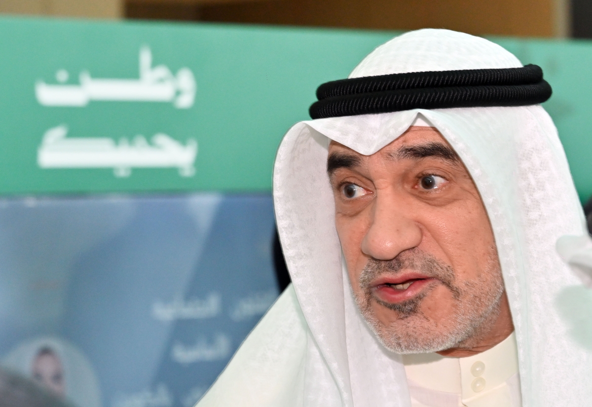 اليوسف خلال انطلاق الحملة (تصوير أسعد عبدالله)