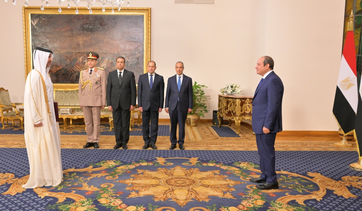 السيسي يتسلم أوراق اعتماد سفير قطر الجديد الشيخ جاسم بن عبدالرحمن محمد العبدالرحمن آل ثاني  