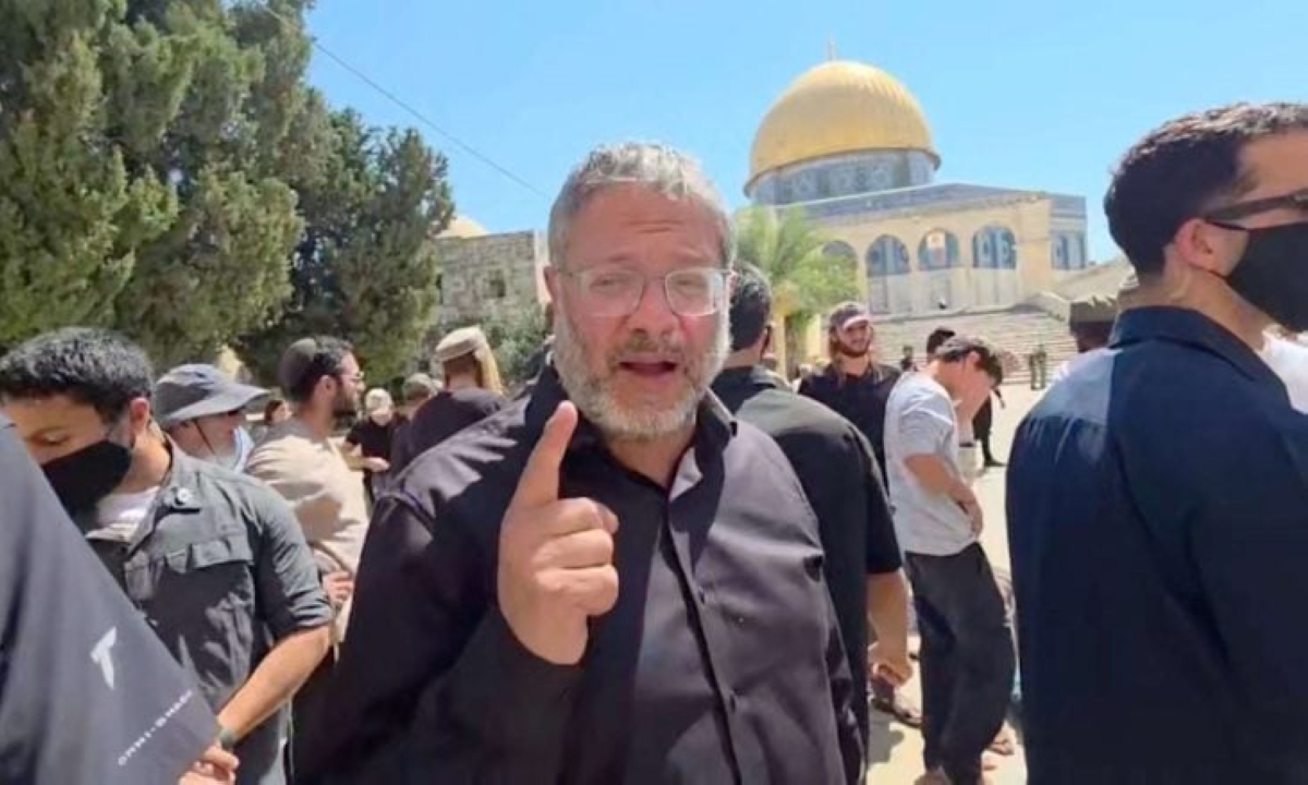 بن غفير في الحرم القدسي بحماية مشددة